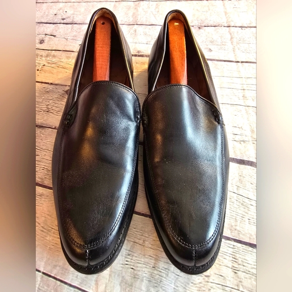 ALLEN EDMONDS STEEN BLACK MEN'S LEATHER SLIP-ON LOAFERS SIZE 10